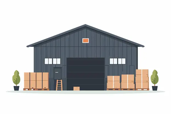Warehouse Isolated Vector Style — Stock Vector