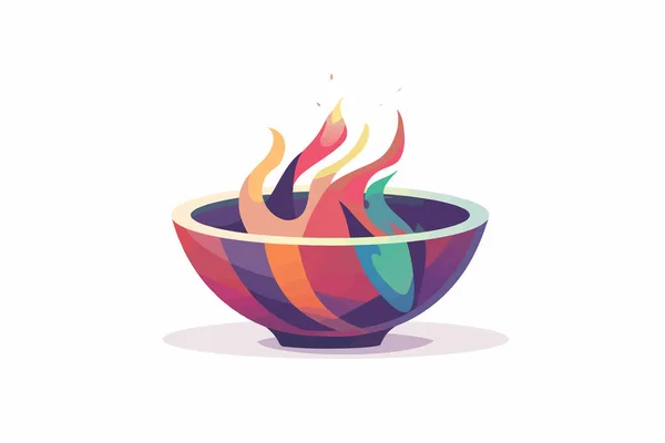 Colorful Ashes Ceremonial Dish Isolated Vector Style — Stock Vector
