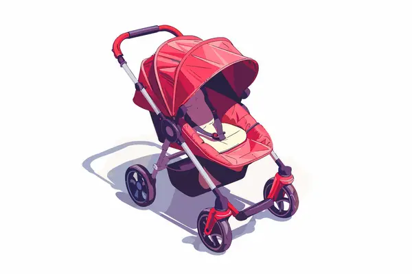 Baby Stroller Isolated Vector Style — Stock Vector