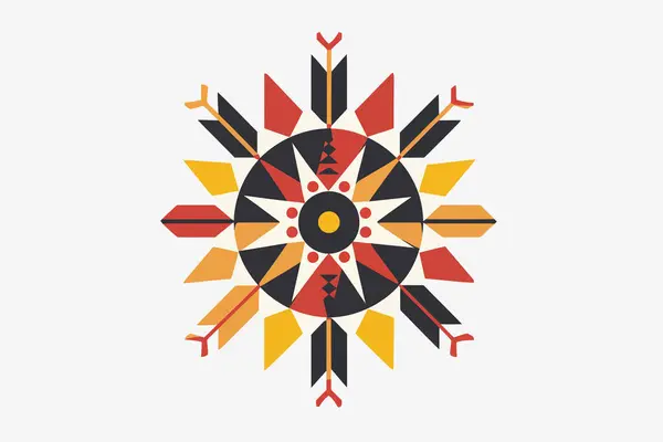 Native American Medicine Wheel Isolado Estilo Vetorial — Vetor de Stock