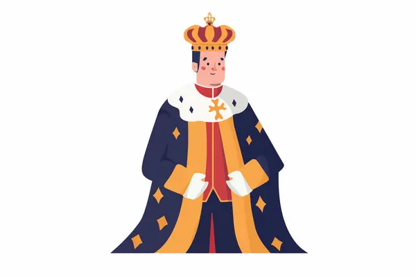 Coronation His Majesty King Isolated Vector Style — Stock Vector