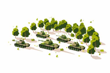 aerial shot of battlefield isolated vector style clipart