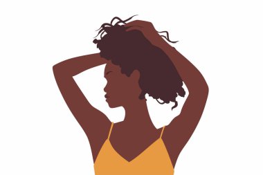 siyah kadın saç tokası tarıyor görüntü izole vektör biçimi