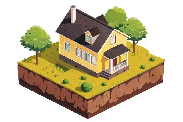 stock vector house foundation isometric stock image isolated vector style