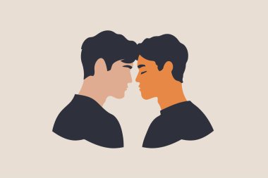 Romantik eşcinseller çift halinde izole edilmiş vektör çizimi