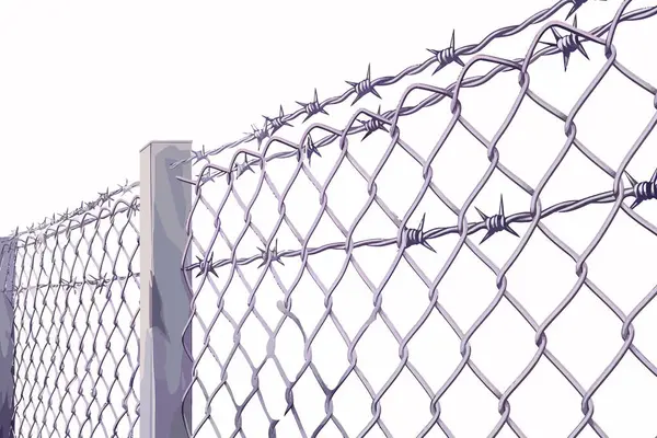 stock vector Barbed Wire Fence at Correctional Facility stock imag isolated vector style