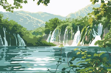 Hırvatistan 'da Şelaleli Plitvice Gölleri