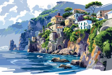 Stunning Cliffs of the Amalfi Coast in Italy clipart