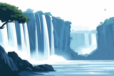 Victoria Falls on the Zambezi River in Africa clipart