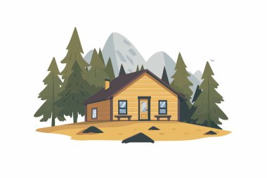 Romantic Getaway in a Scenic Mountain Cabin isolated clipart