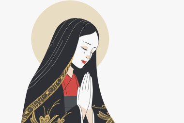 asian saint mary isolated clipart