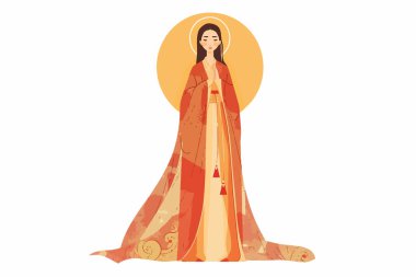 asian saint mary isolated clipart