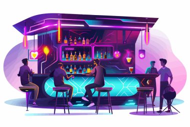 Neon Aksan ve Patronları olan Retro Futuristik Bar tecrit edildi