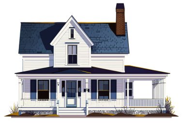 Cape Cod House isolated illustration illustration clipart