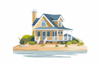 Cape Cod House isolated illustration illustration clipart