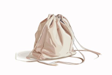 Drawstring çantası izole edilmiş illüstrasyon