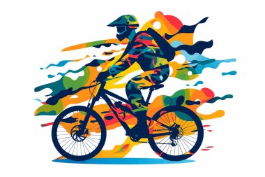 soldier person riding bicycle isolated illustration clipart