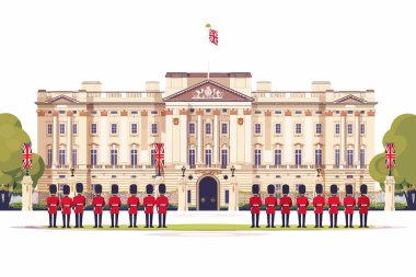 Buckingham Sarayı 'ndaki muhafız değişimi, resimde izole edilmiş.