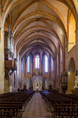 Moissac Fransa 'daki Saint-Pierre Manastırı' nın eksen manzarası.