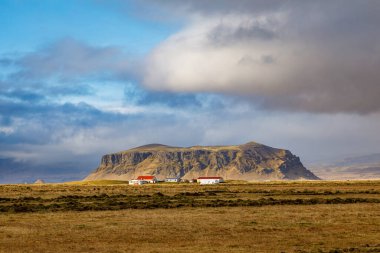 Güney İzlanda 'nın tipik sarı-turuncu manzarası