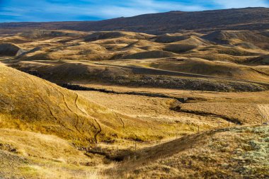 İzlanda 'da Jokulsa ve Bru nehrinin manzarası