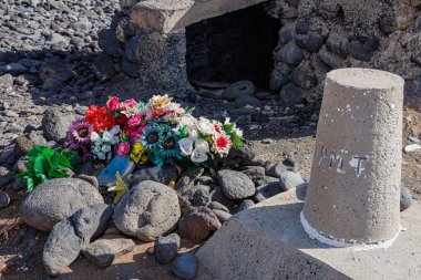 Ruins in a rather good shape of a lime kiln. Lime was export product in the history of the island. Hornos de cal de la Hondura, Fuerteventura, Canary Islands, Spain.