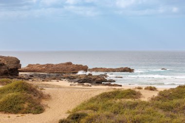 Plaj Playa de Jarubio Kanarya Adaları 'nın batı adası Fuerteventura' da.