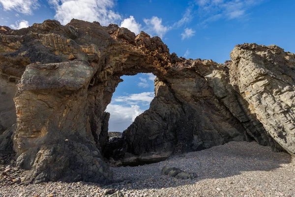 stock image Pena Horadada on the west of the island of Fuerteventura in the Canary Islands