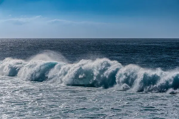 Stock image Surf waves of the ocean off the coast of the island of Lanzarote, Canary Islands, Spain