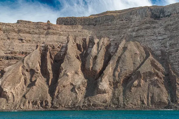 Lanzarote, Kanarya Adaları, İspanya 'nın kuzey volkanik kıyılarından görüntü