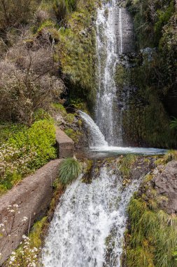 Portekiz 'in Madeira adasındaki Levada 25 Fontes bölgesinde bir turist sığınağı.