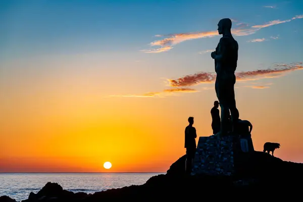 stock image Beautiful sunset in Paul do Mar on the island of Madeira, Portugal