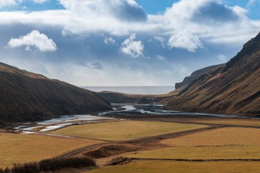 Fascinating autumn Katla Geopark on the island of Iceland, North Atlantic clipart