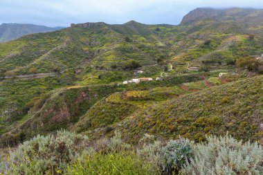 Mirador de La Plata 'dan manzara manzarası, Gran Canaria, Kanarya Adaları, İspanya