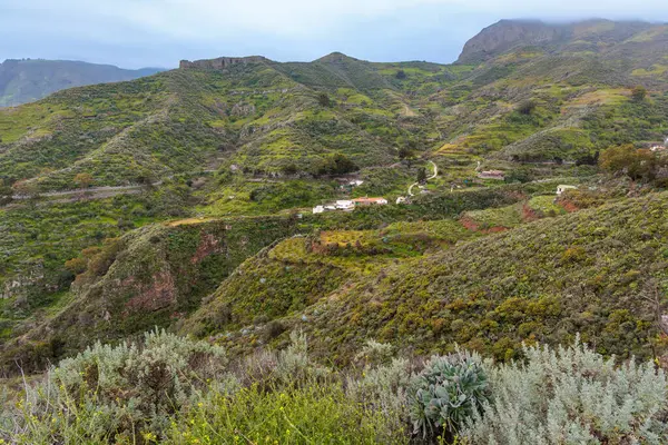 Mirador de La Plata 'dan manzara manzarası, Gran Canaria, Kanarya Adaları, İspanya