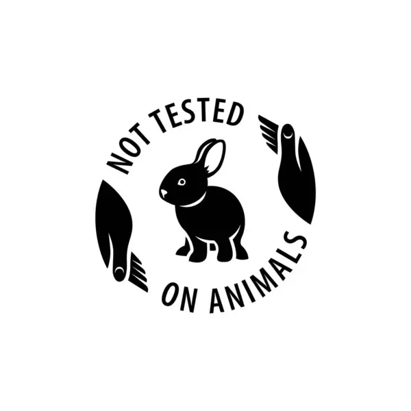 Grausame Ikone Nicht Auf Tierlogo Aufklebern Für Tierfreundliche Produktverpackungen Getestet — Stockvektor
