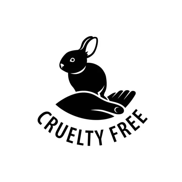Grausame Ikone Nicht Auf Tierlogo Aufklebern Für Tierfreundliche Produktverpackungen Getestet — Stockvektor