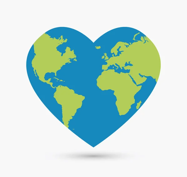 Heart World Shape Icon Vector Format — Stock Vector