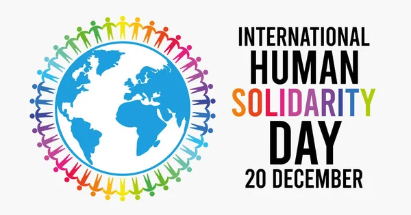 Affisch För Evenemang Internationella Dagen För Mänsklig Solidaritet Vektorformat — Stock vektor