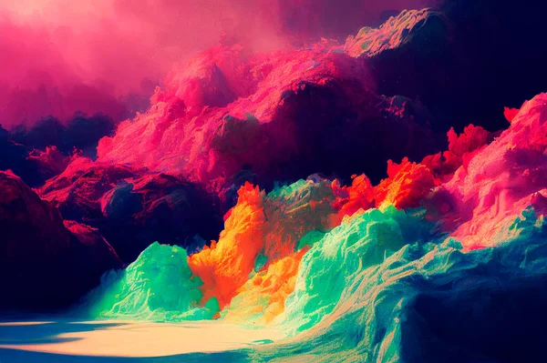 水の色背景アブストラクトアートハンドペイント — ストック写真