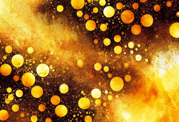 Роскошная Абстрактная Живопись Жидкостью Технике Алкогольной Краски Смесь Черных Золотых — стоковое фото