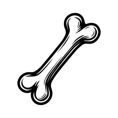 Kemiğin vektör çizimi. Basit bir kemik çizimi. Vektör izole edilmiş arkaplan.