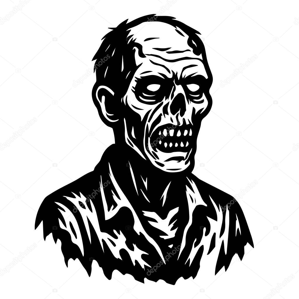 Zombie silhouettes set. Zombies isolated on white background