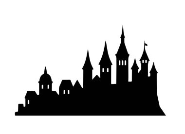 Geçmişi olmayan eski şehrin siyah beyaz silueti