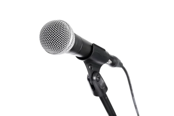 Вид Сбоку Профессионального Микрофона Изолированного Белом Фоне — стоковое фото