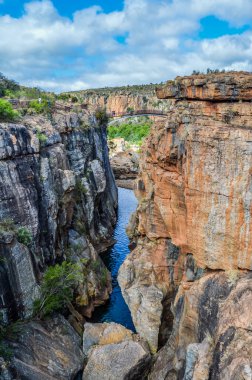 Afrika 'da Mpumalanga' daki Blyde Kanyonu 'ndaki Bourke' un Şans Çukuru 'nda kaya oluşumu