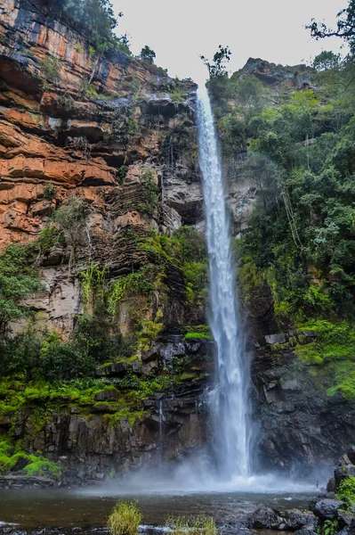 Hermosa Aislado Majestuoso Lonecreek Lone Arroyo Cae Cascada Graskop Mpumalanga — Foto de Stock