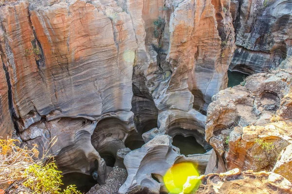 Formação Rochosa Bourke Luck Potholes Blyde Canyon Reserve Mpumalanga África — Fotografia de Stock