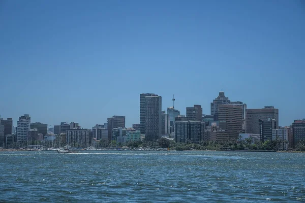 Durban Városkép Építése Tornya Indiai Óceánból Dél Afrika — Stock Fotó