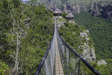 Oribi Boğazı 'ndaki Eland Gölü Doğa Koruma Alanı. Güney Afrika' da asılı asma köprüsü var.